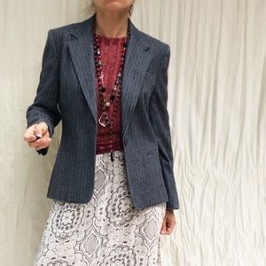 VTG Wool Gray Pin Stripe Blazer